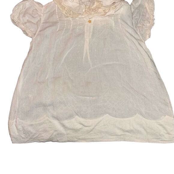 Victorian Girls Dress & Bib Handmade With Delicate Lace Trim & Embroidery - Picture 6 of 9